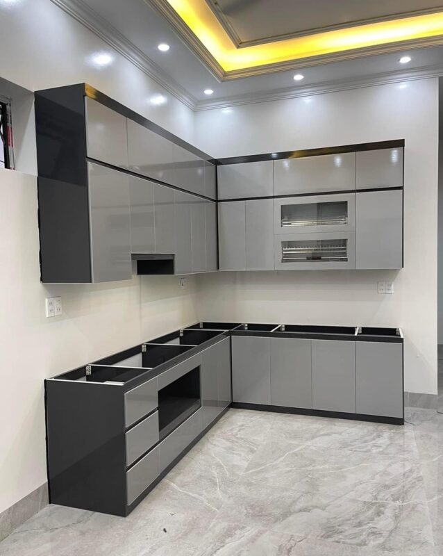 Thi công tủ bếp Chin Heui cánh nhựa tại Đà Nẵng uy tín