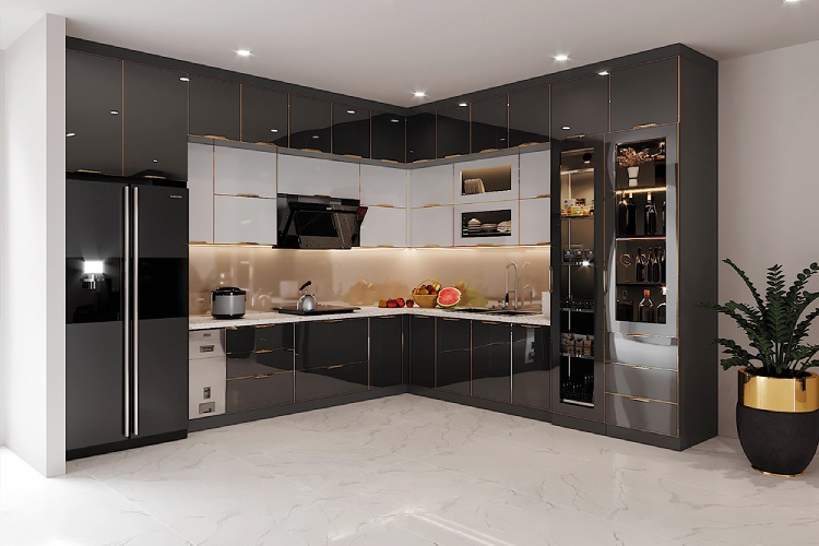 Chuyên thiết kế và thi công tủ bếp inox cánh kính tại Đà Nẵng